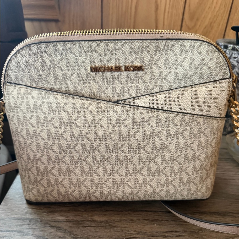 Michael Kors Monogram Tan Crossbody Bag